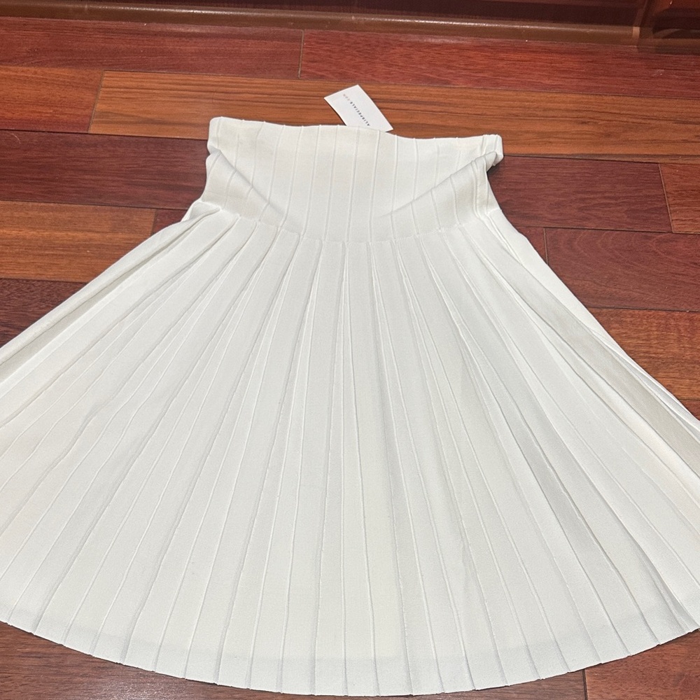 Whit accordion knit skirt